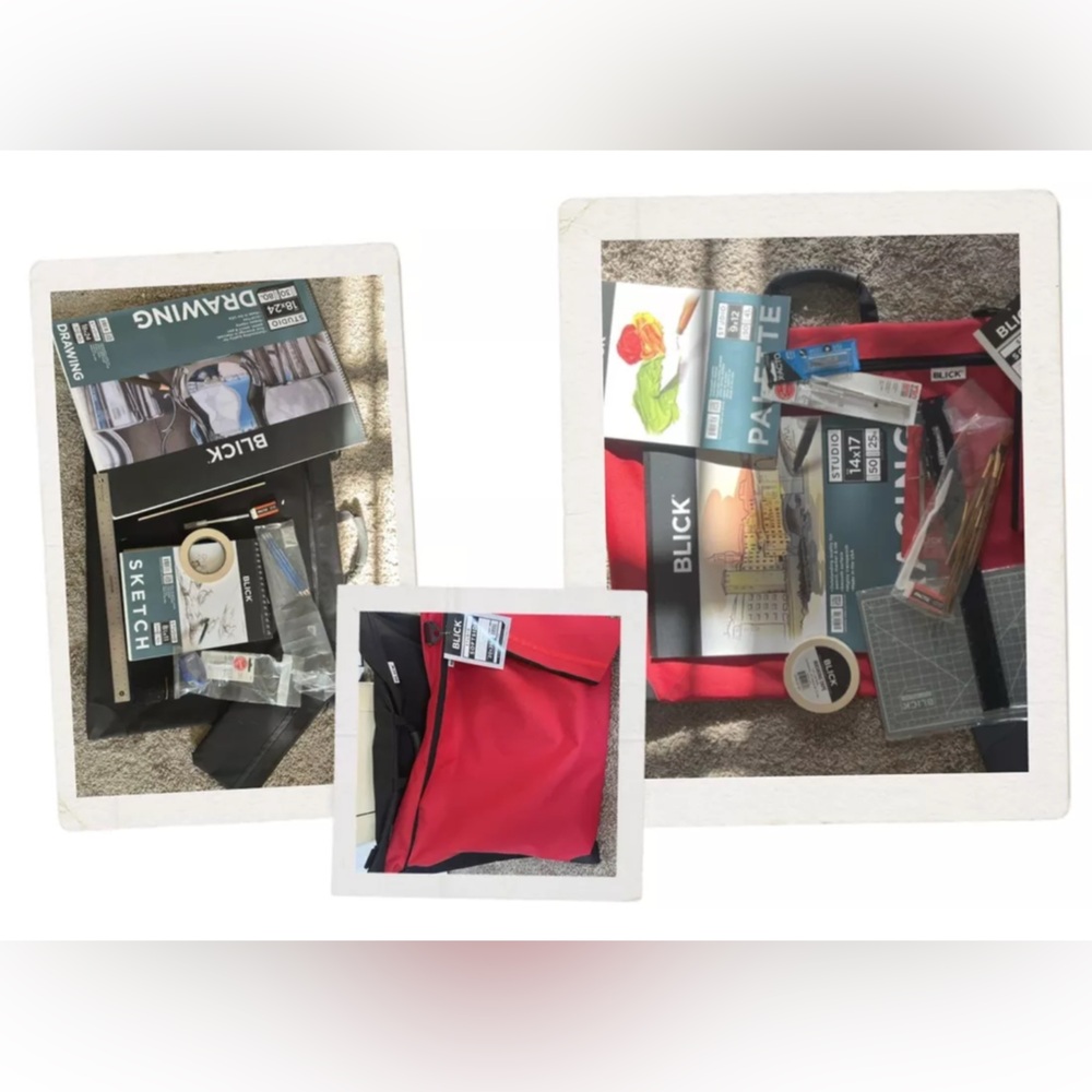 Blick Art Supplies Set with Red Bag